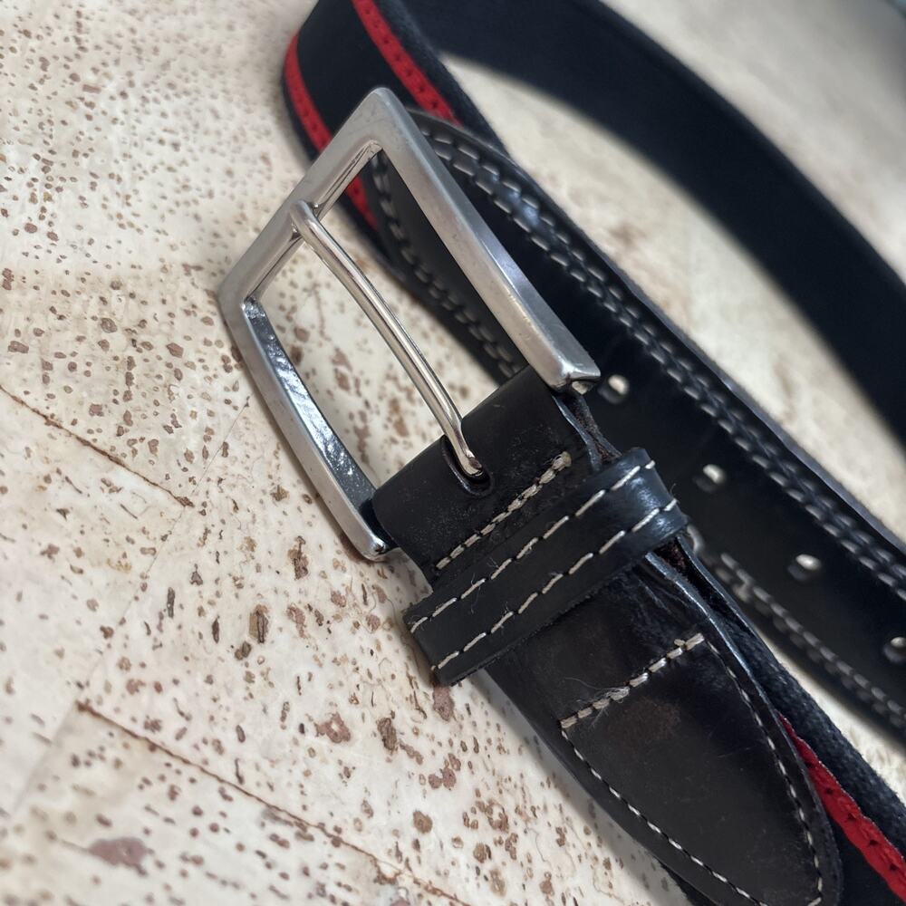 Sahalee Country Club Leather & Webbing Logo Golf Belt Sammamish WA 32/80 USA - Picture 3 of 8